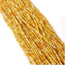 Yellow Opal 2-2.5mm round facet beads strand